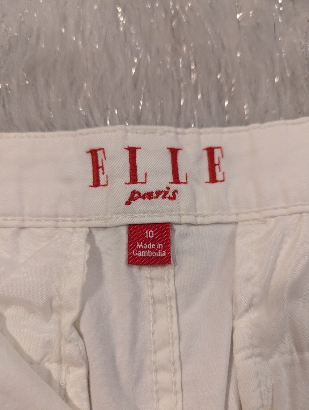 ELLE Pink and White Chino Shorts Duo Women's Size 10 - Picture 6 of 10